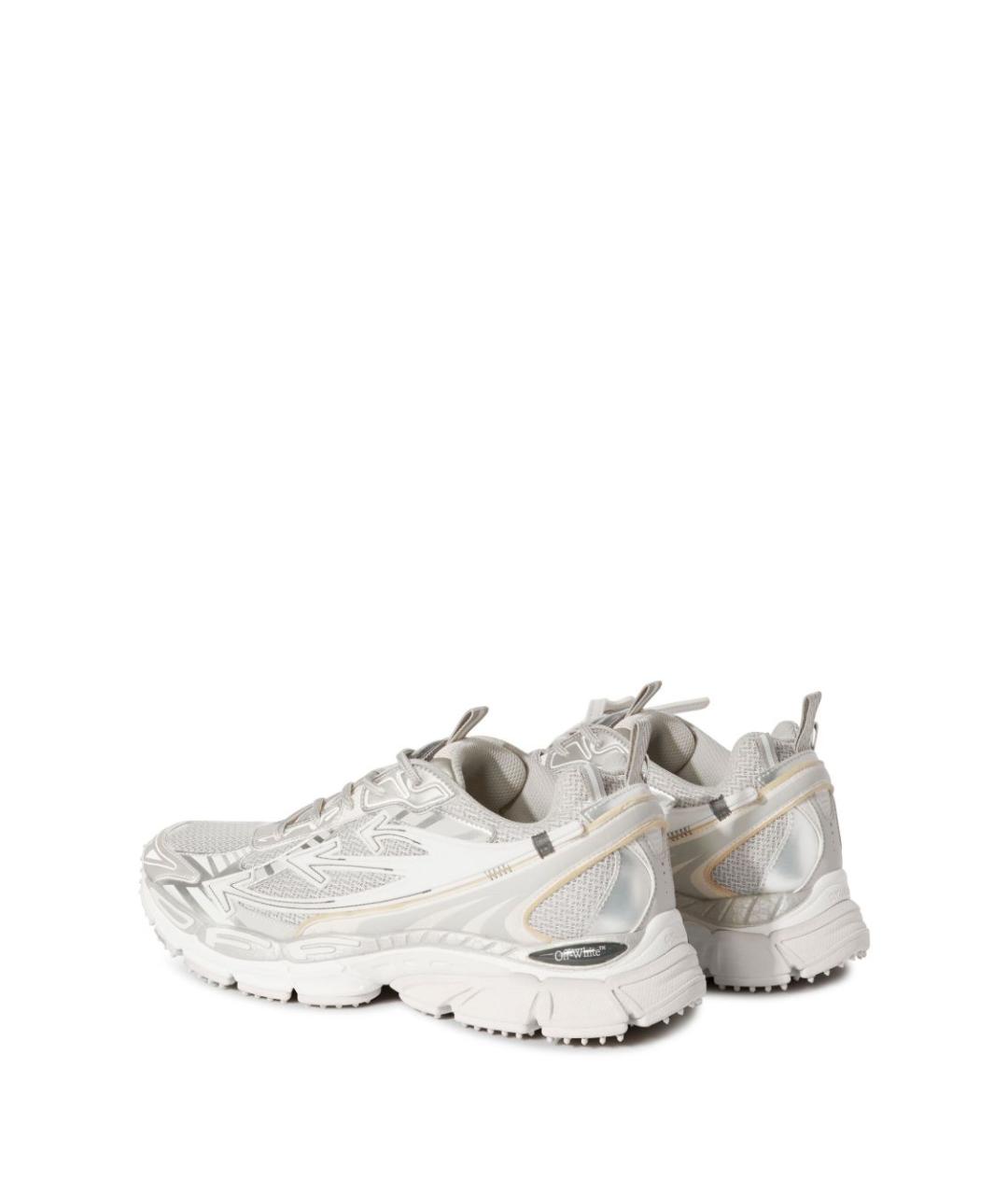 OFF-WHITE Серебряные кожаные кроссовки, фото 5