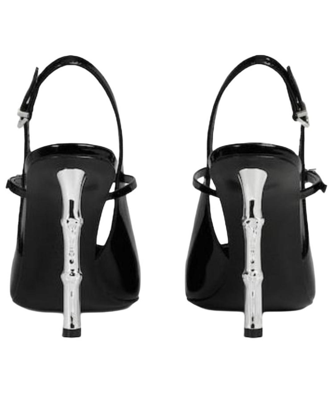 GUCCI Черные кожаные босоножки, фото 5
