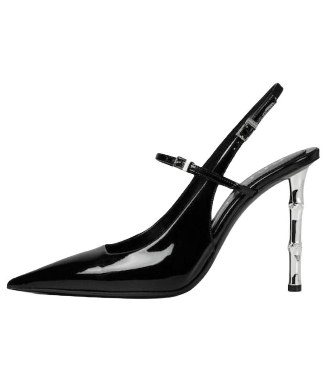 GUCCI Черные кожаные босоножки, фото 2