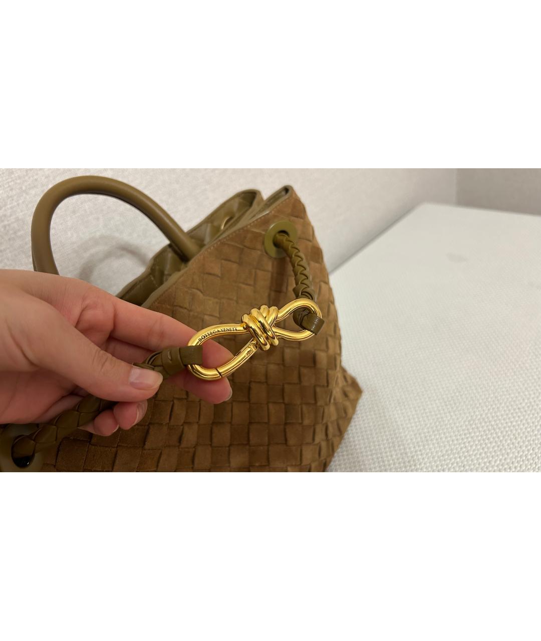 BOTTEGA VENETA Коричневая кожаная сумка через плечо, фото 5