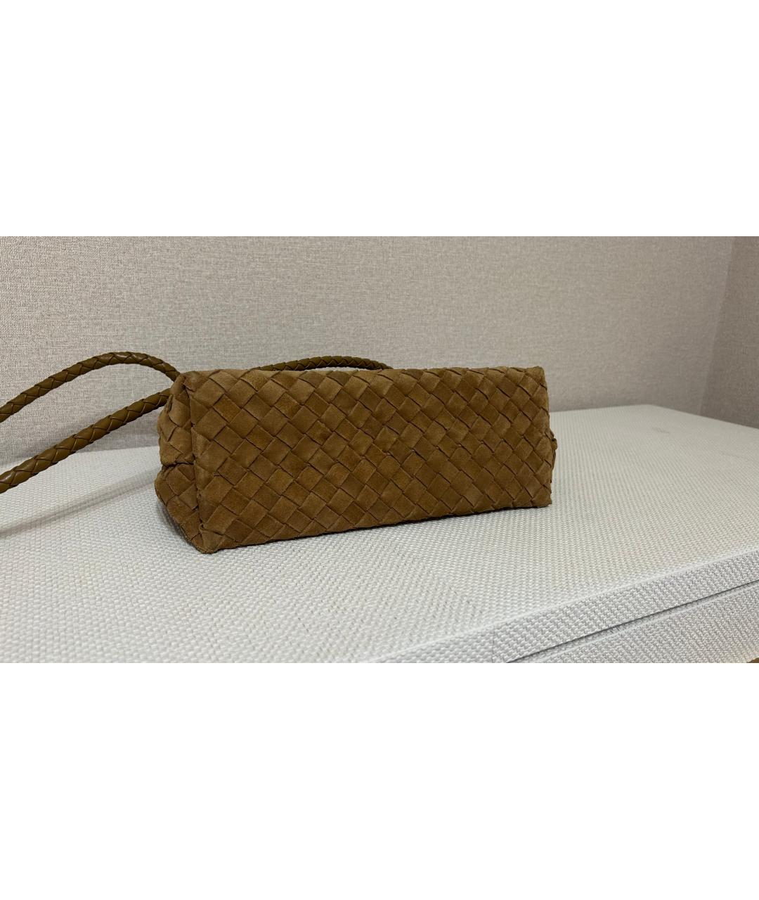 BOTTEGA VENETA Коричневая кожаная сумка через плечо, фото 4