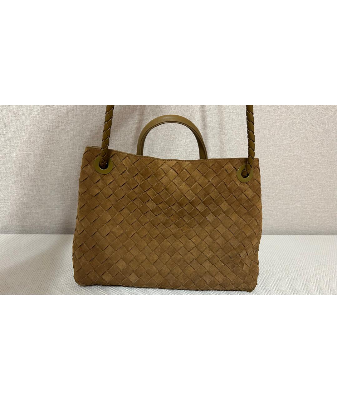 BOTTEGA VENETA Коричневая кожаная сумка через плечо, фото 3