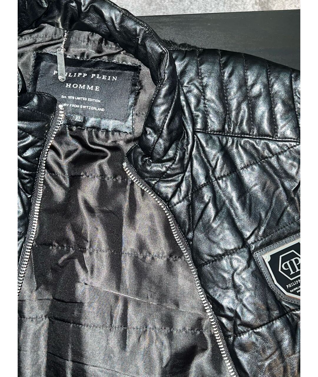 PHILIPP PLEIN Черный кожаный жилет, фото 5