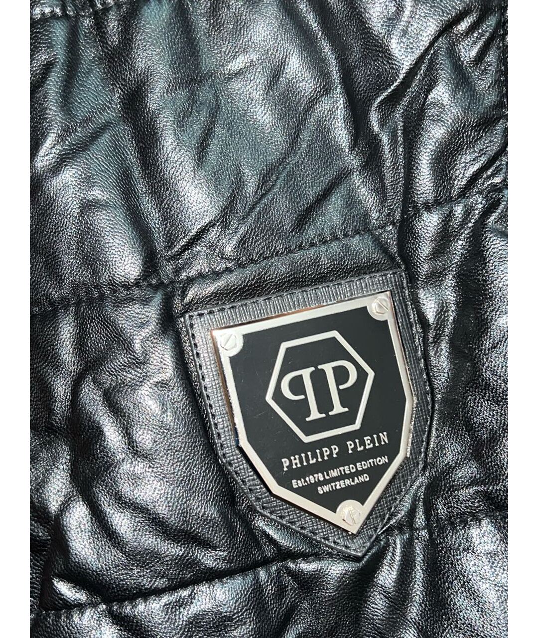 PHILIPP PLEIN Черный кожаный жилет, фото 3