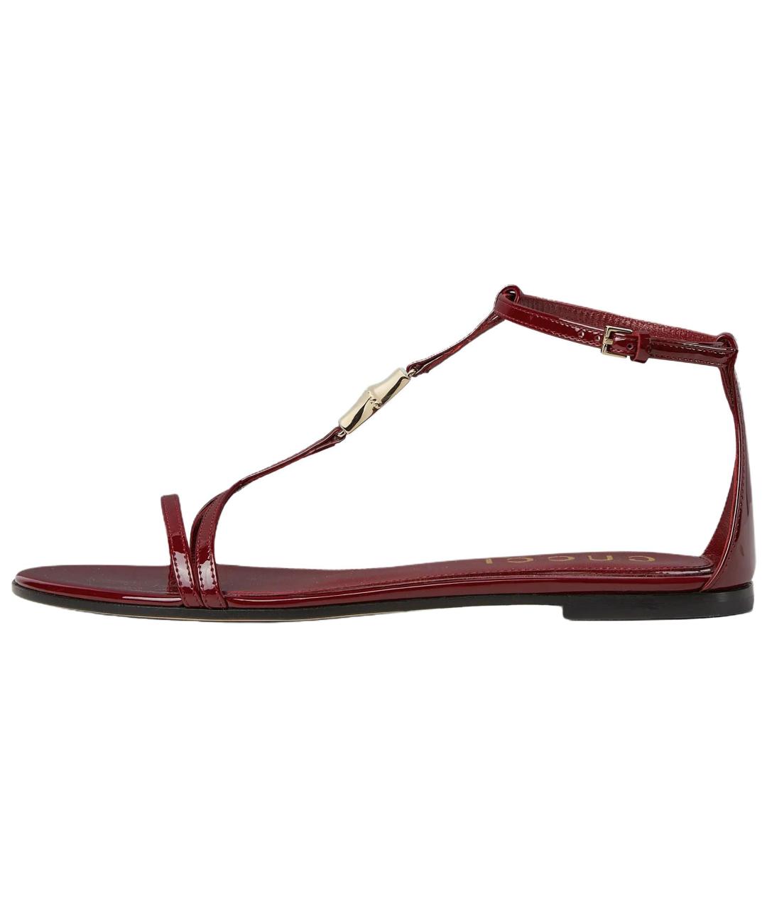 GUCCI Красные кожаные сандалии, фото 6