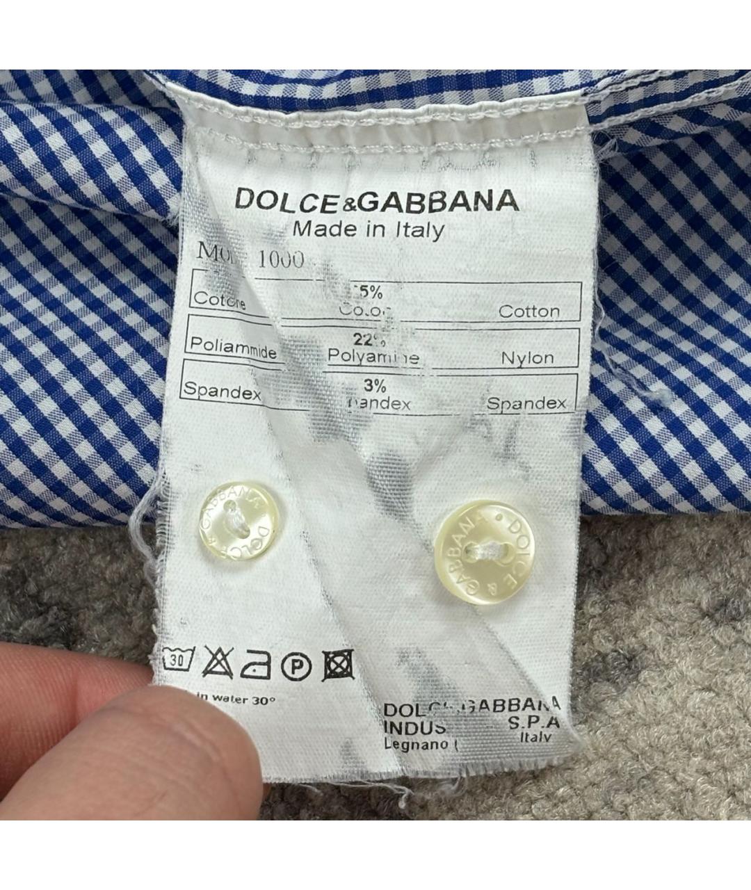DOLCE&GABBANA Голубая хлопковая кэжуал рубашка, фото 8