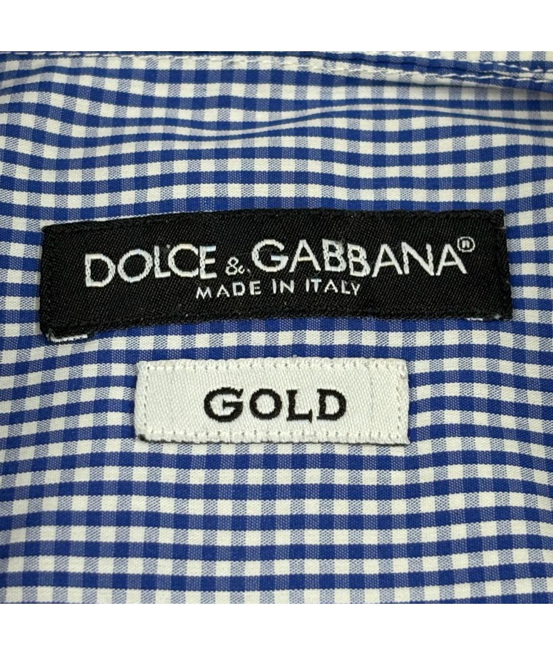DOLCE&GABBANA Голубая хлопковая кэжуал рубашка, фото 6