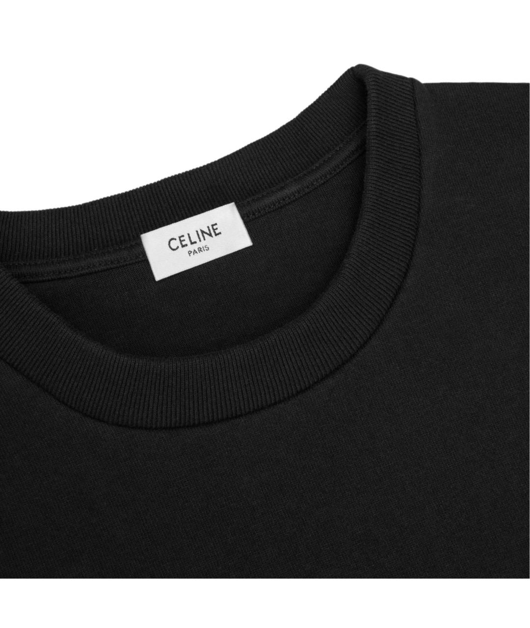 CELINE Черная футболка, фото 3