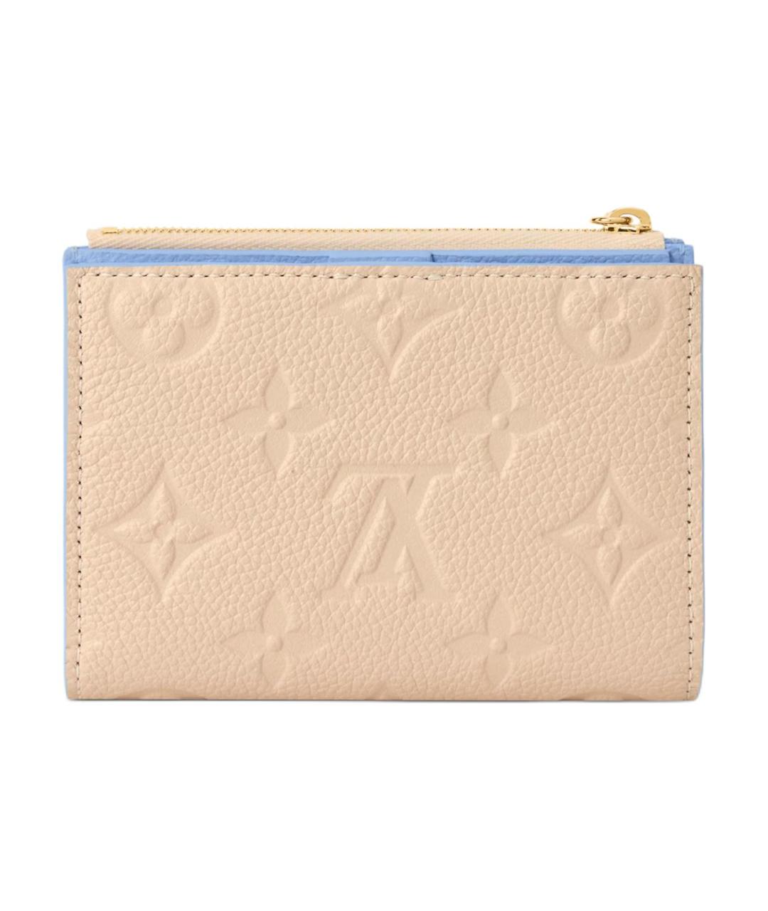 LOUIS VUITTON Бежевый кожаный кошелек, фото 3