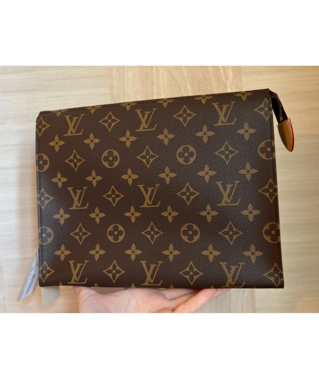 LOUIS VUITTON Коричневая папка для документов из канвы, фото 6