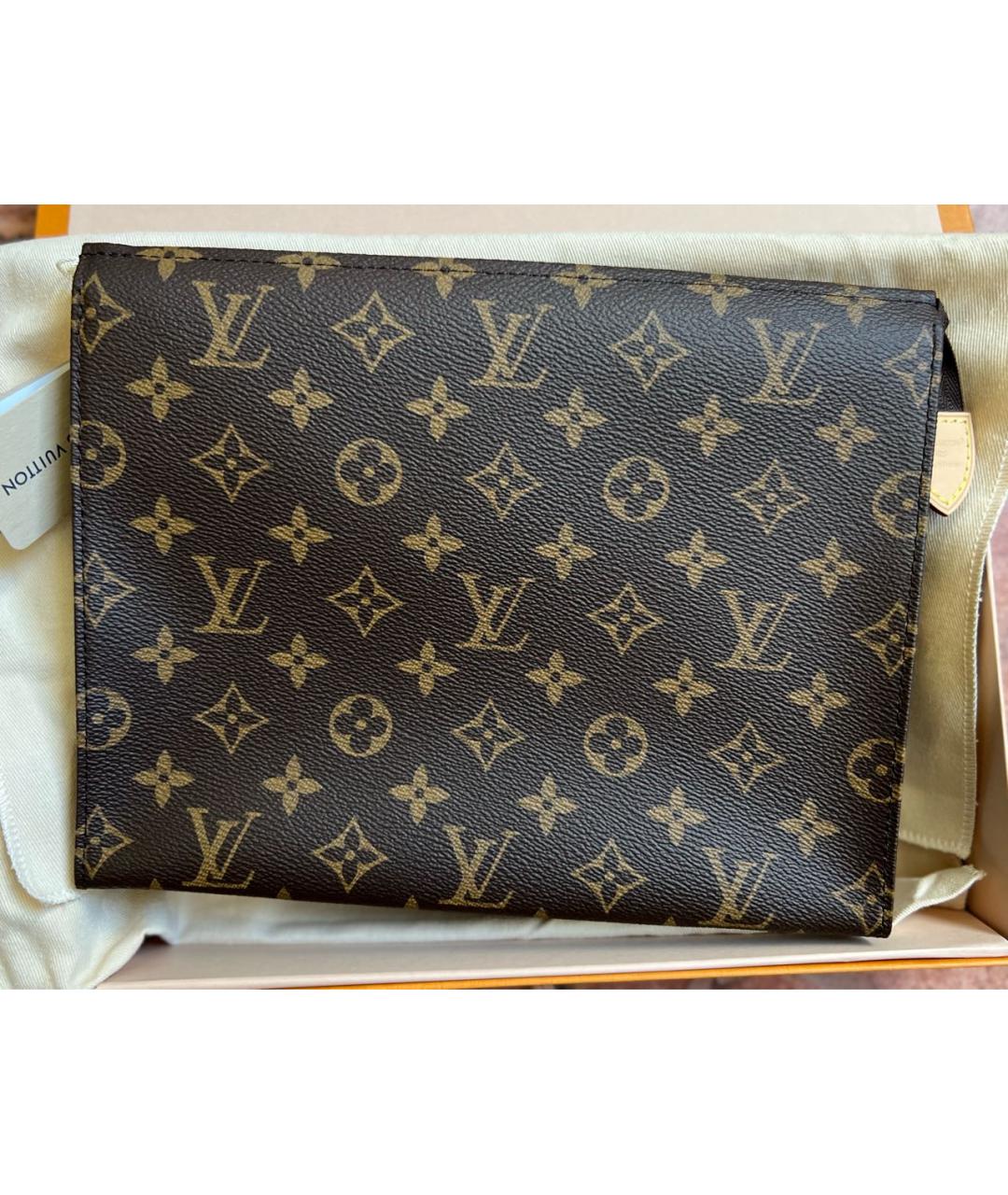 LOUIS VUITTON Коричневая папка для документов из канвы, фото 7