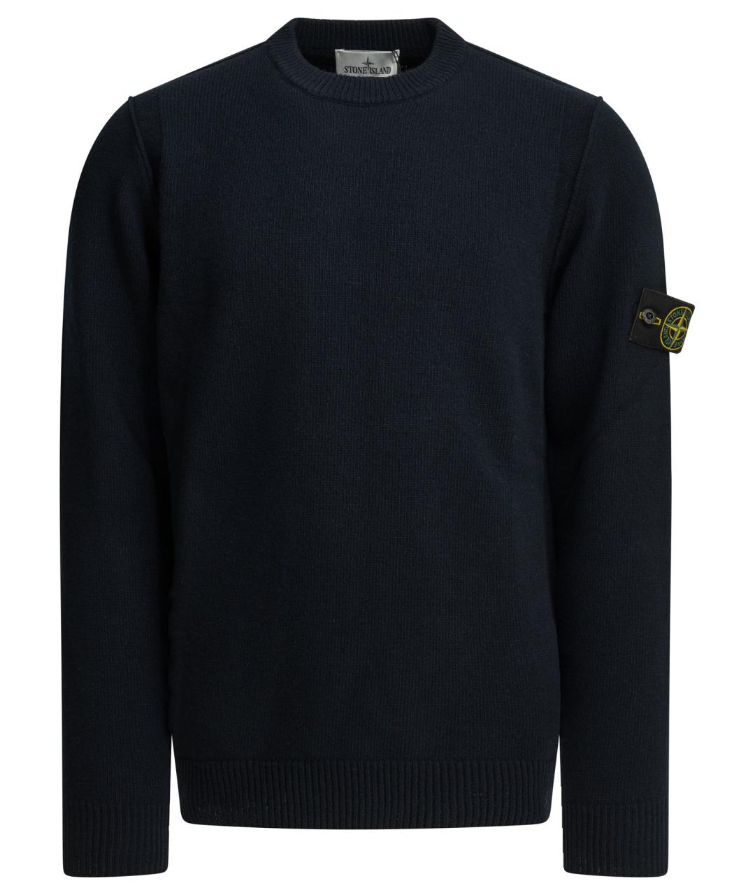 STONE ISLAND Темно-синий шерстяной джемпер / свитер, фото 1