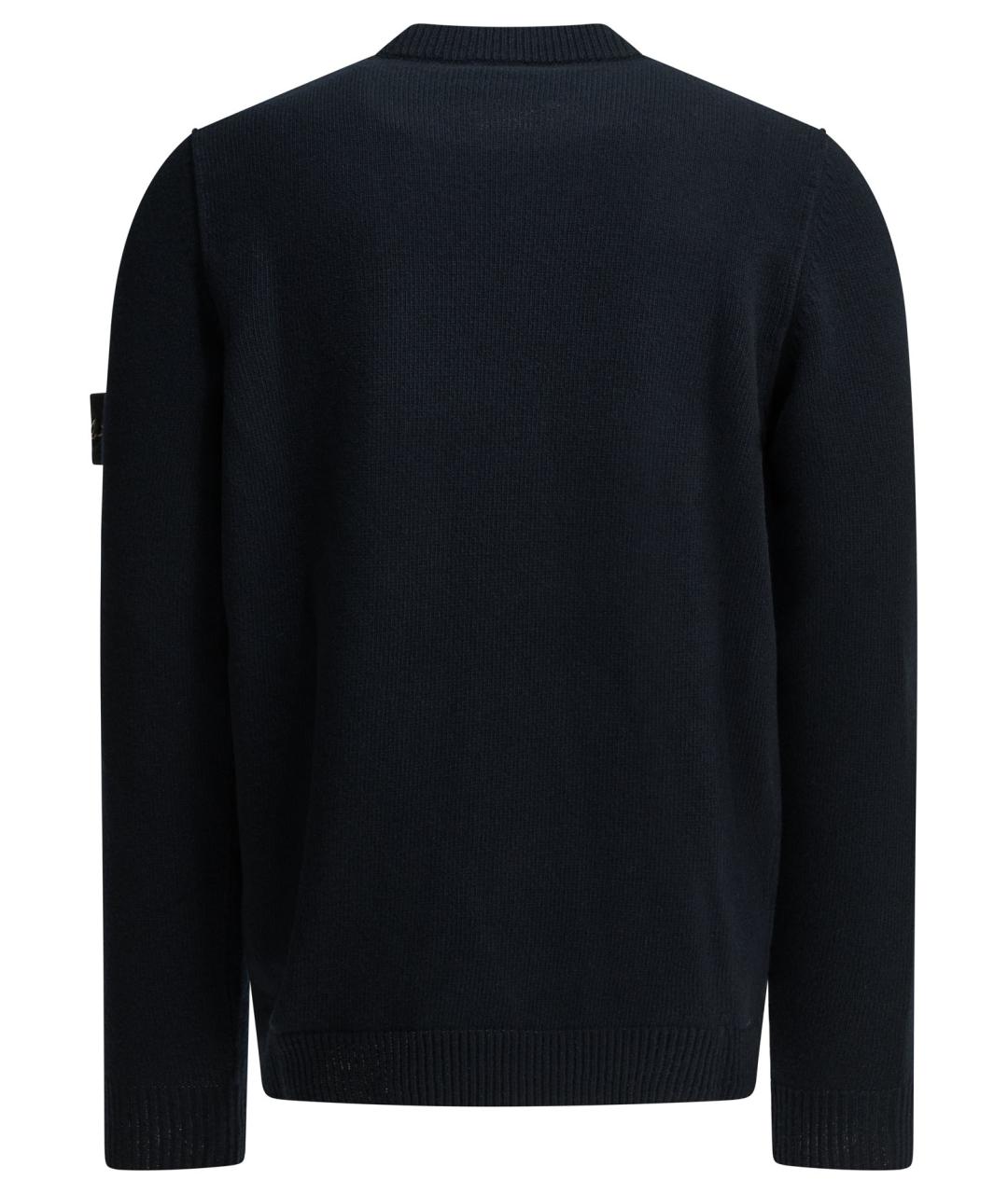 STONE ISLAND Темно-синий шерстяной джемпер / свитер, фото 2