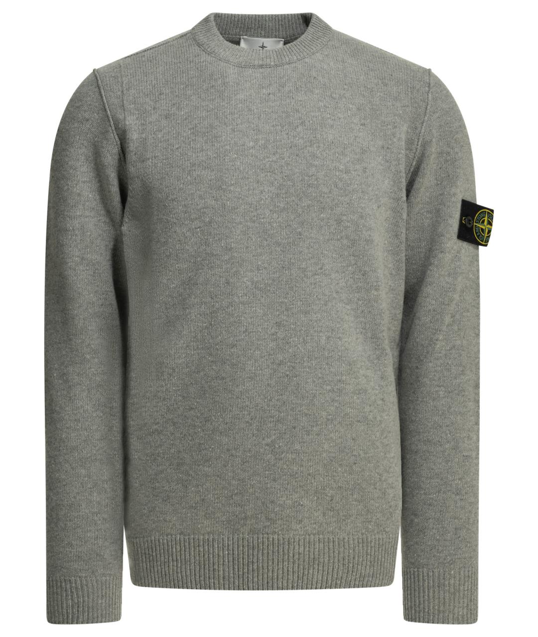STONE ISLAND Серый шерстяной джемпер / свитер, фото 1