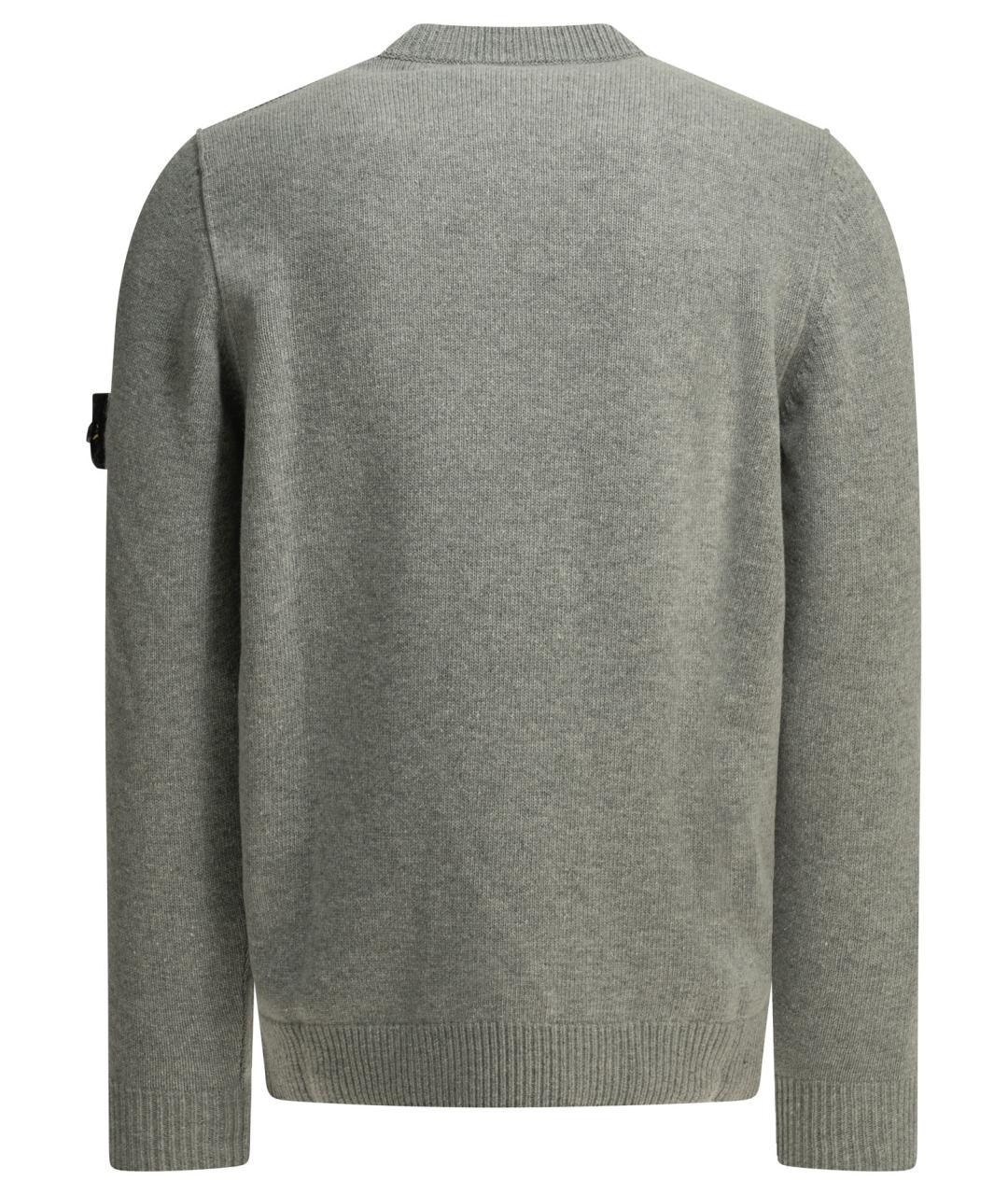 STONE ISLAND Серый шерстяной джемпер / свитер, фото 2