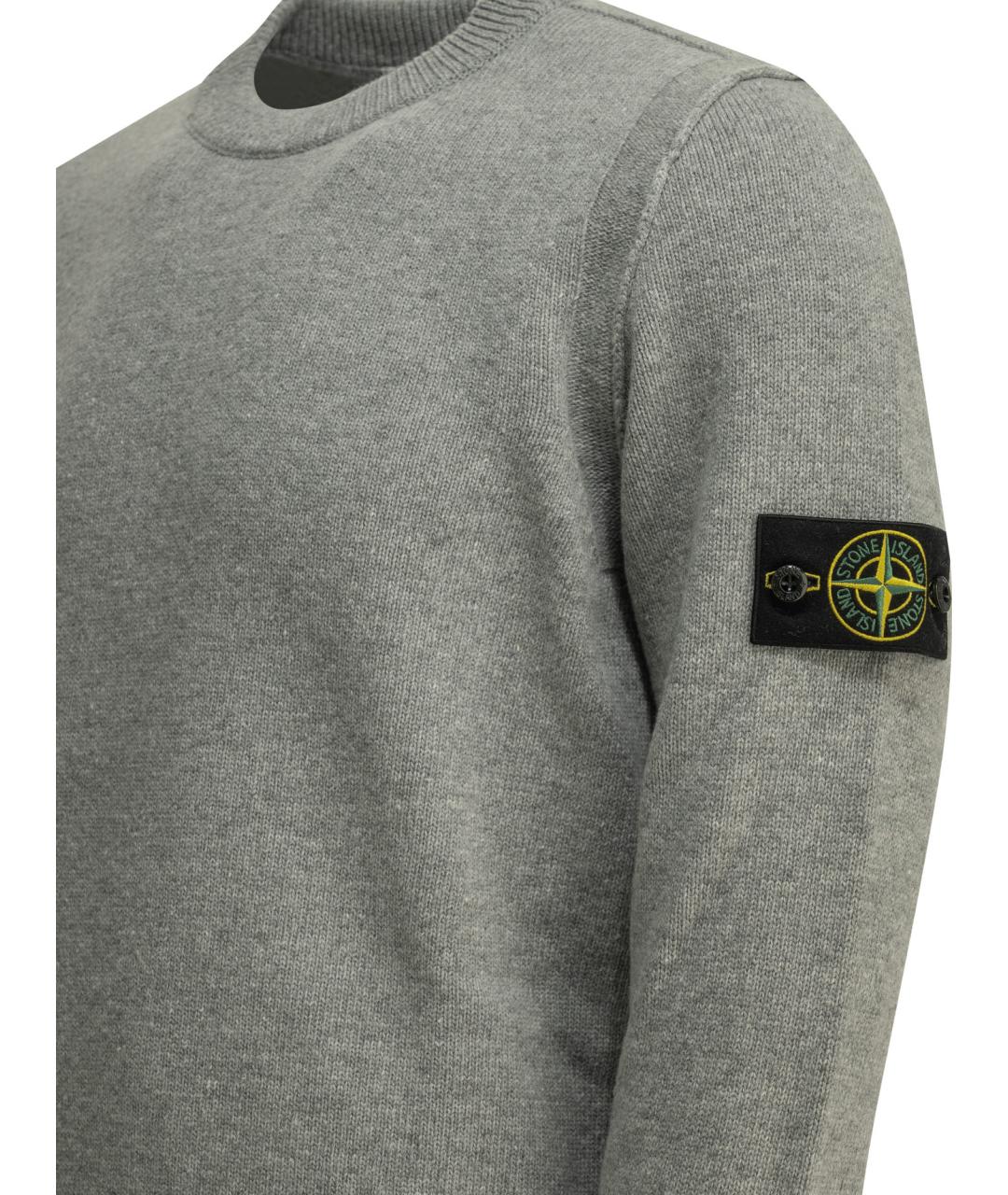 STONE ISLAND Серый шерстяной джемпер / свитер, фото 4