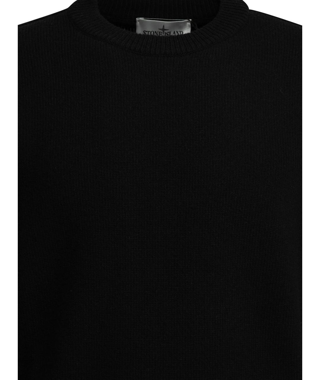 STONE ISLAND Черный шерстяной джемпер / свитер, фото 3