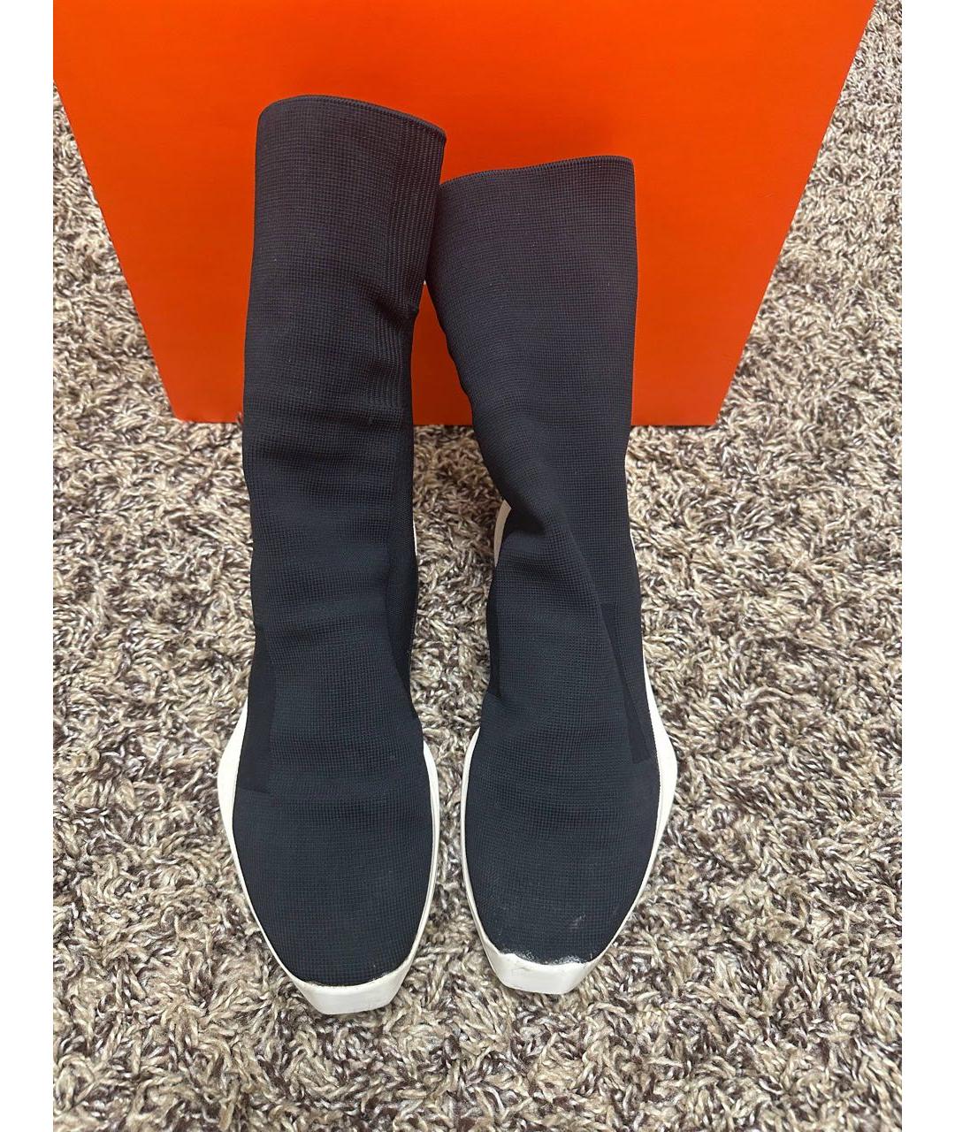 RICK OWENS Черные высокие кроссовки / кеды, фото 4