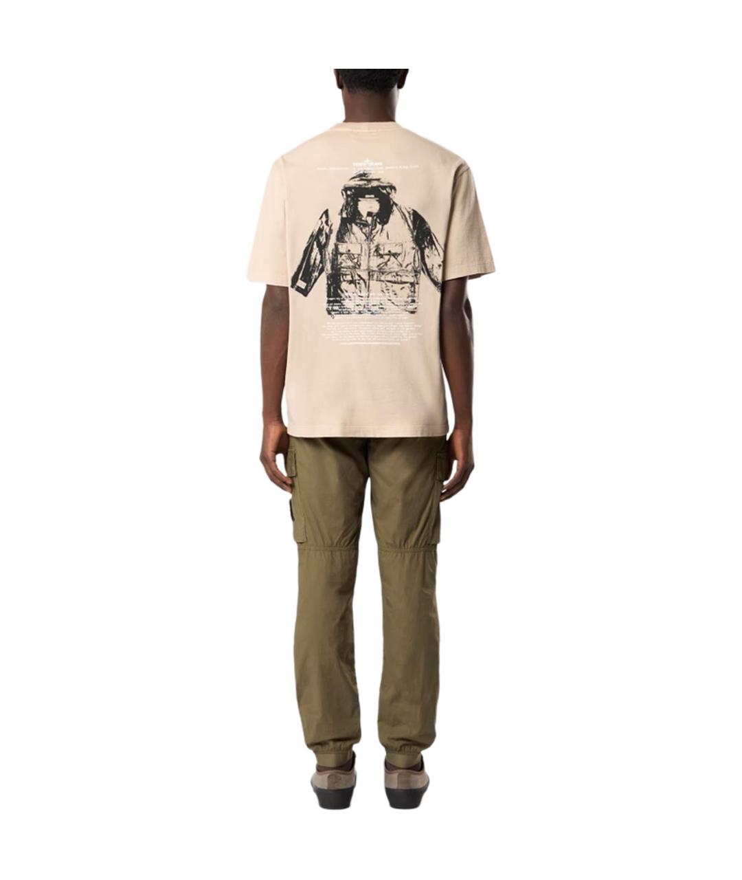 STONE ISLAND Бежевая футболка, фото 4