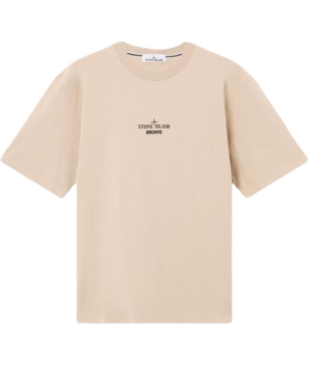 STONE ISLAND Бежевая футболка, фото 1