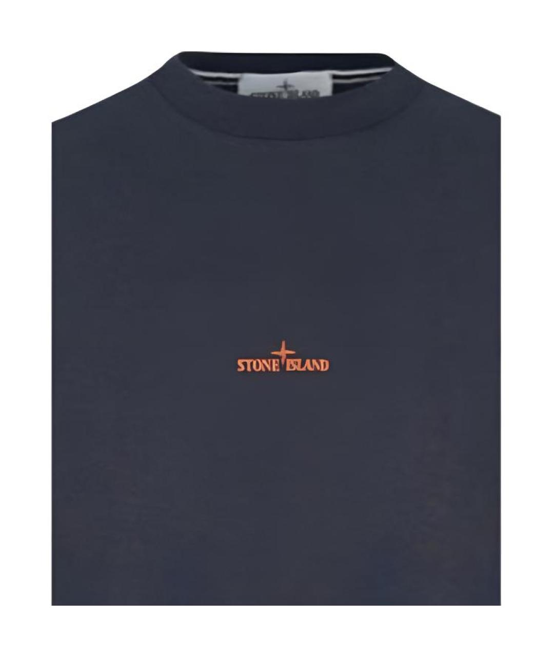 STONE ISLAND Темно-синяя футболка, фото 5