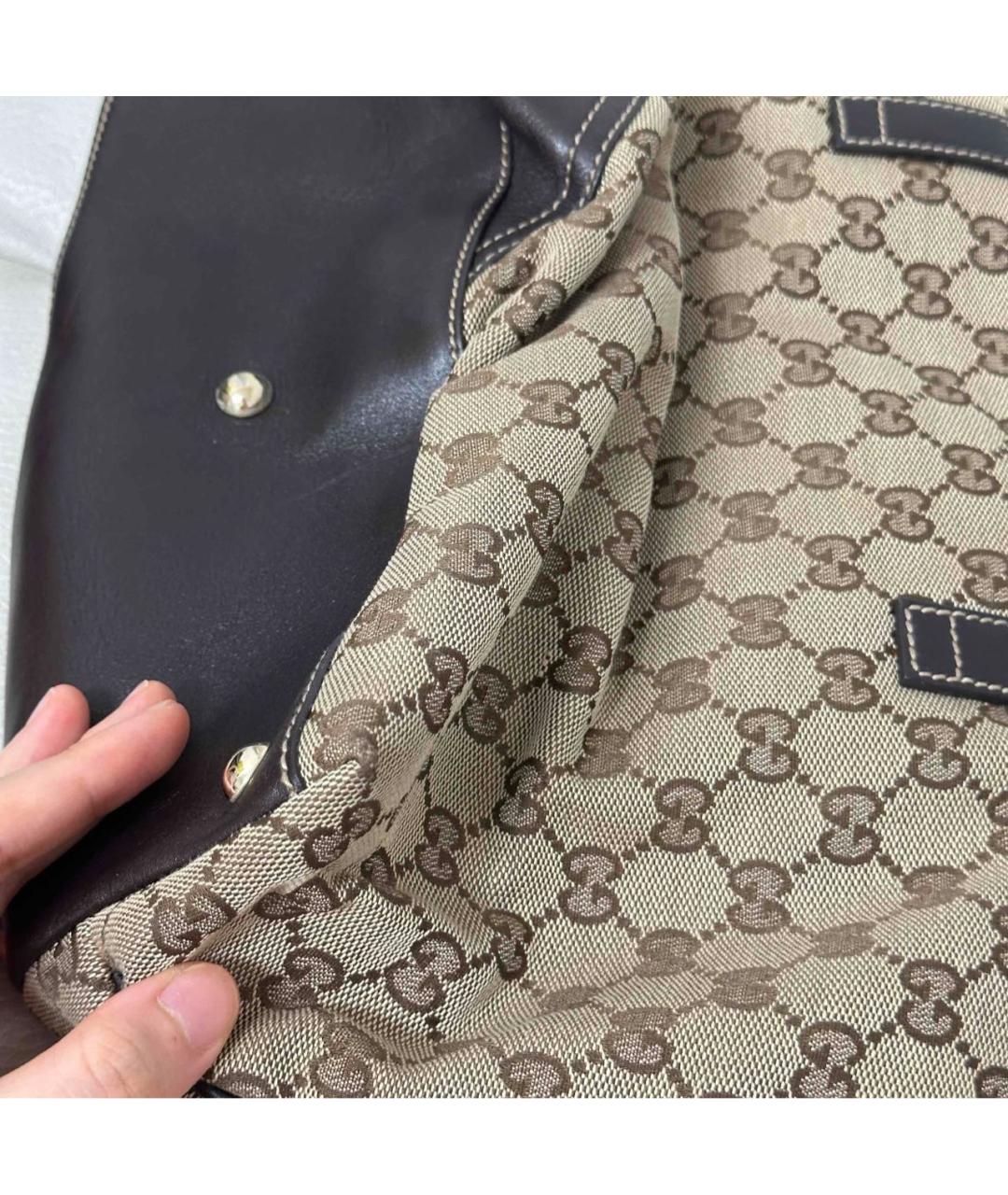 GUCCI Бежевая тканевая сумка тоут, фото 7