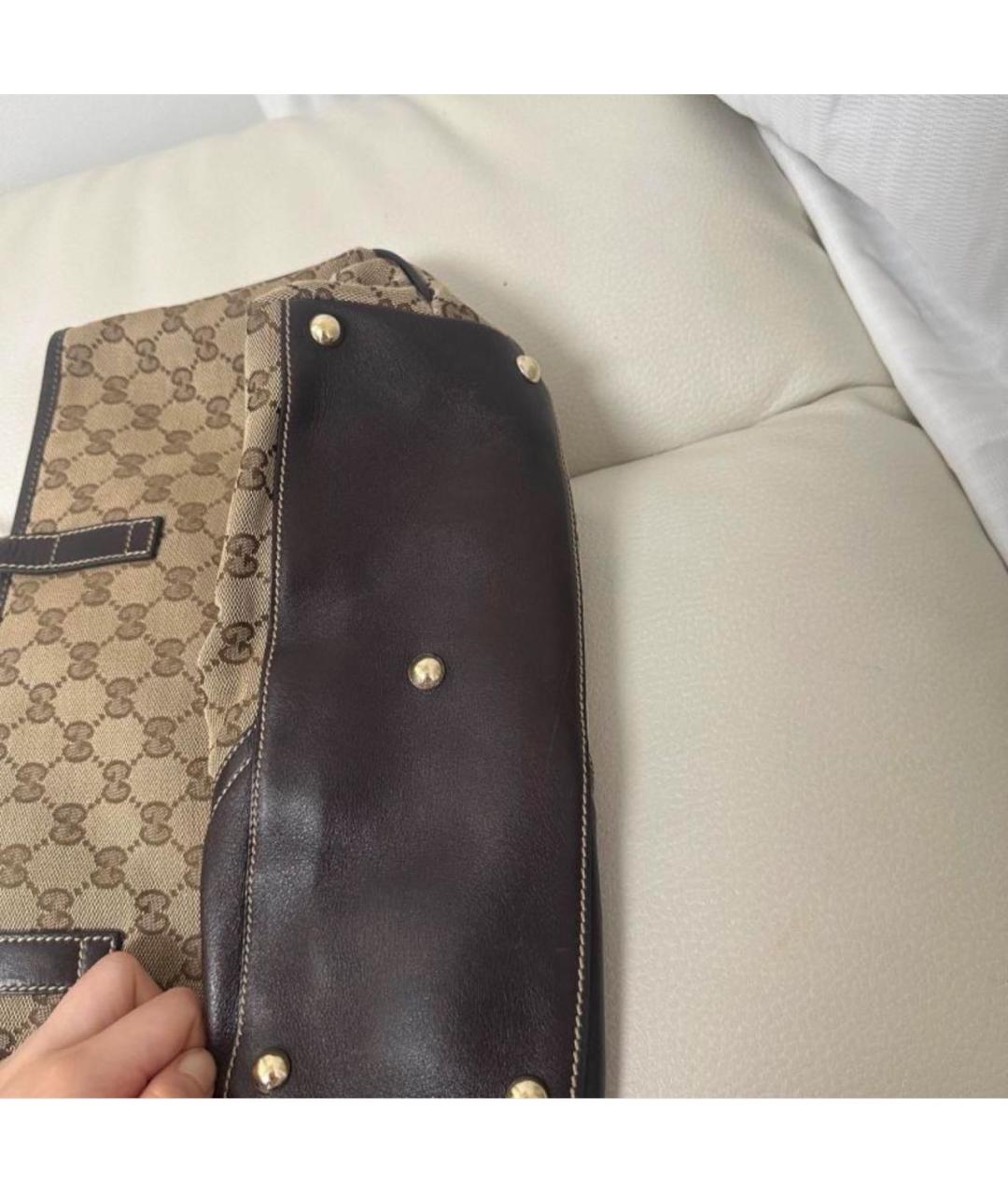 GUCCI Бежевая тканевая сумка тоут, фото 3