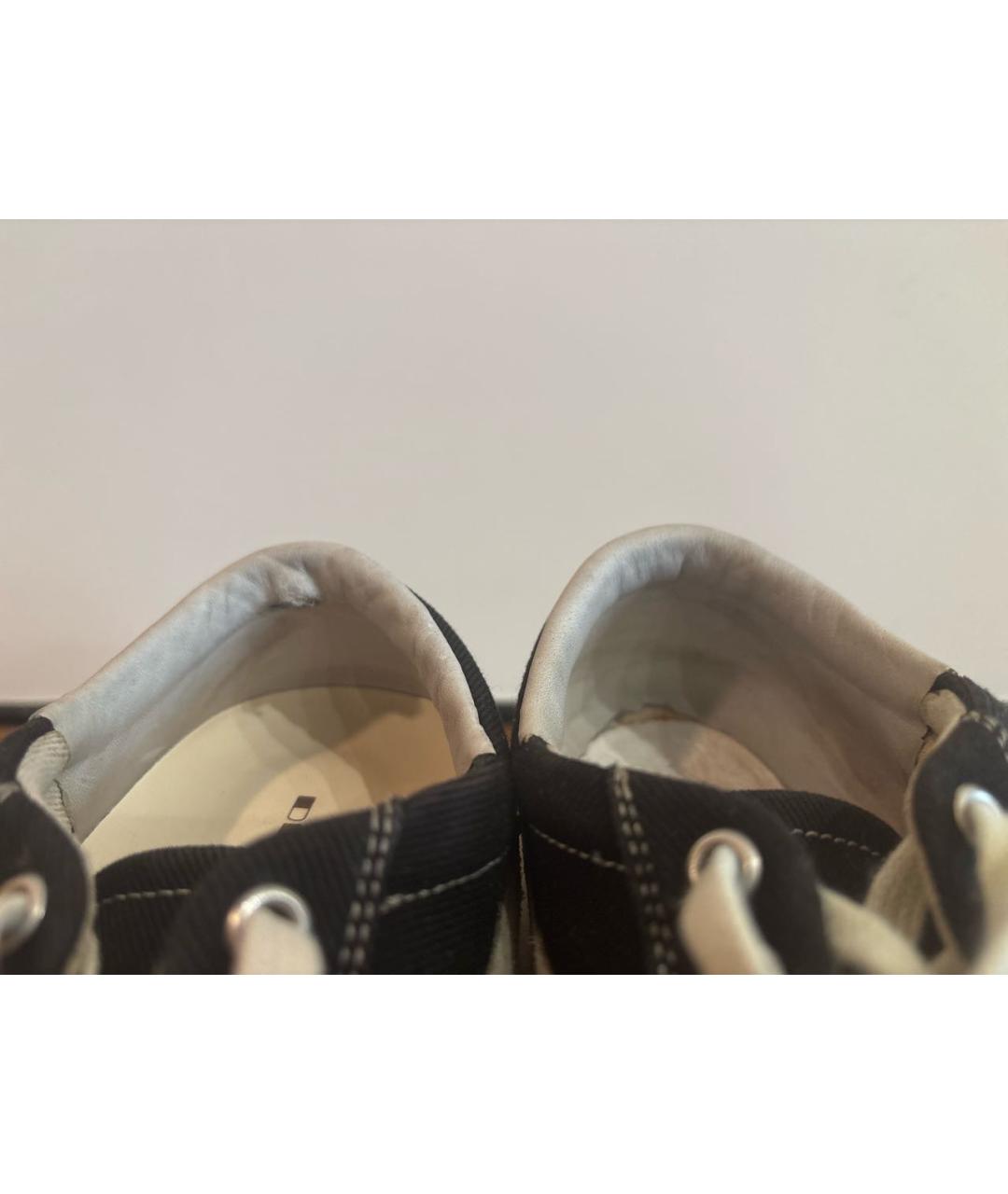 RICK OWENS DRKSHDW Черные текстильные низкие кроссовки / кеды, фото 8