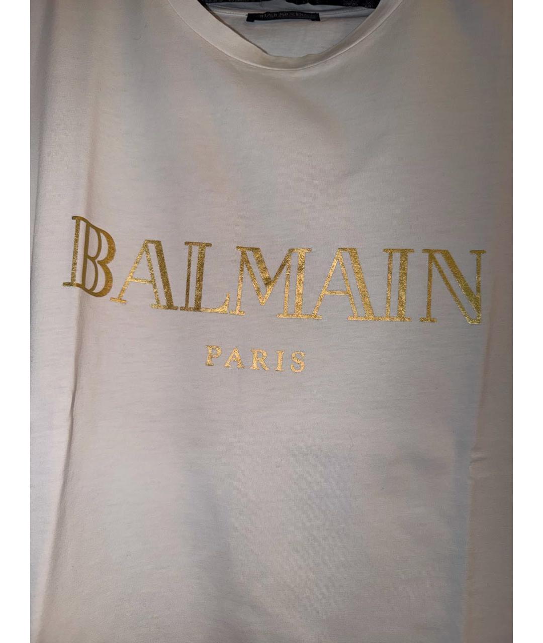 BALMAIN Белая хлопко-эластановая майка, фото 5