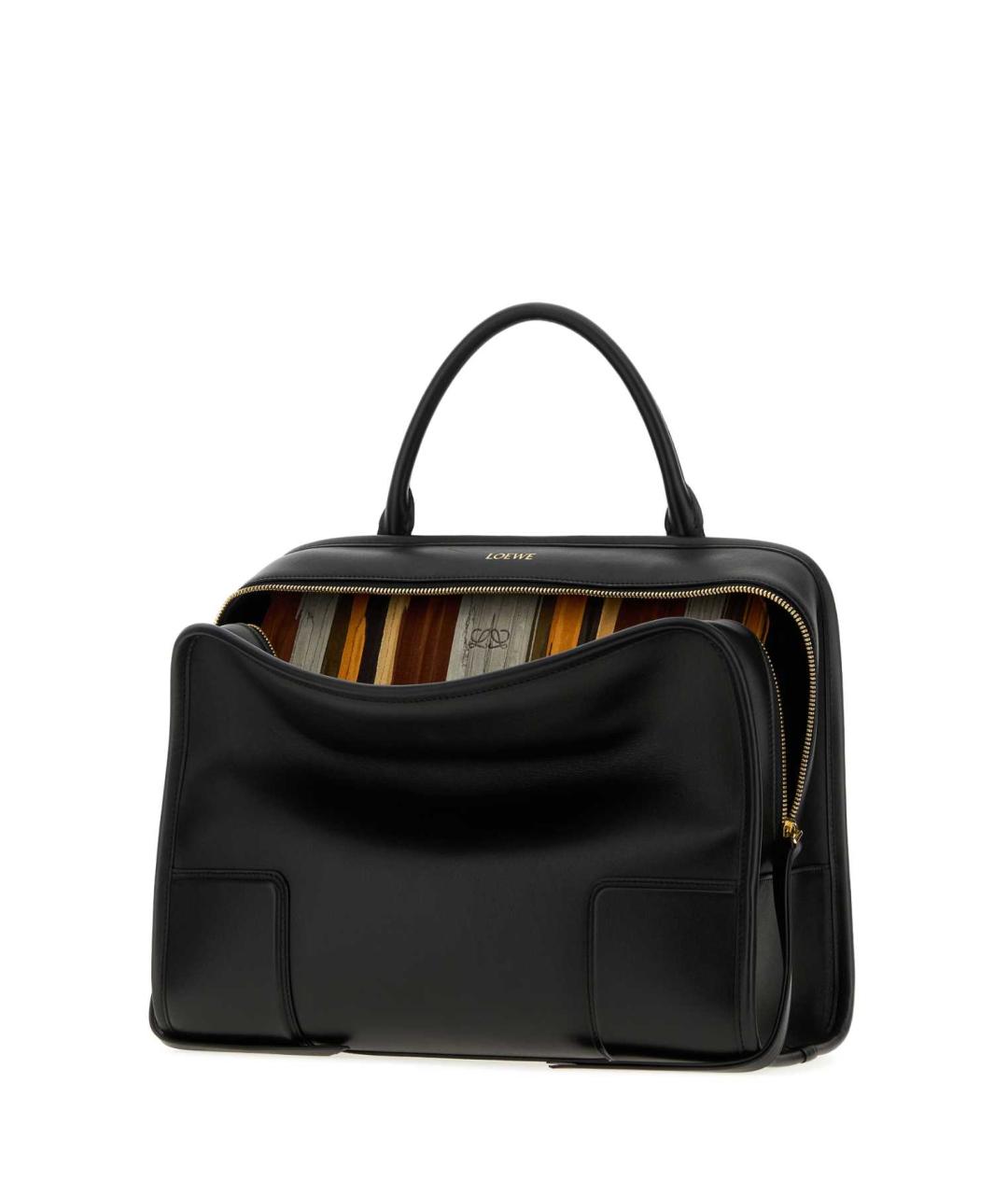 LOEWE Черная кожаная сумка тоут, фото 2