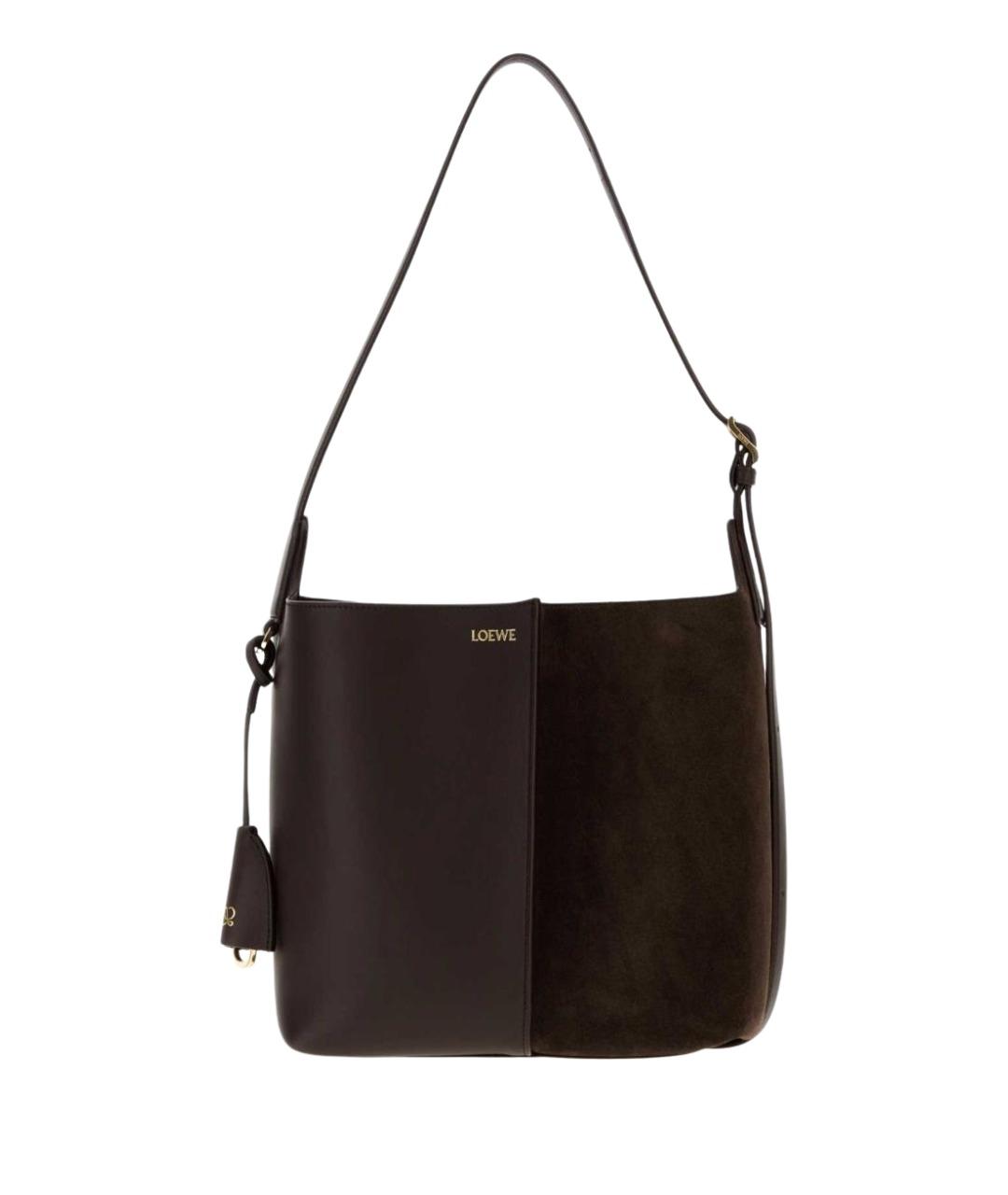 LOEWE Коричневая замшевая сумка через плечо, фото 1