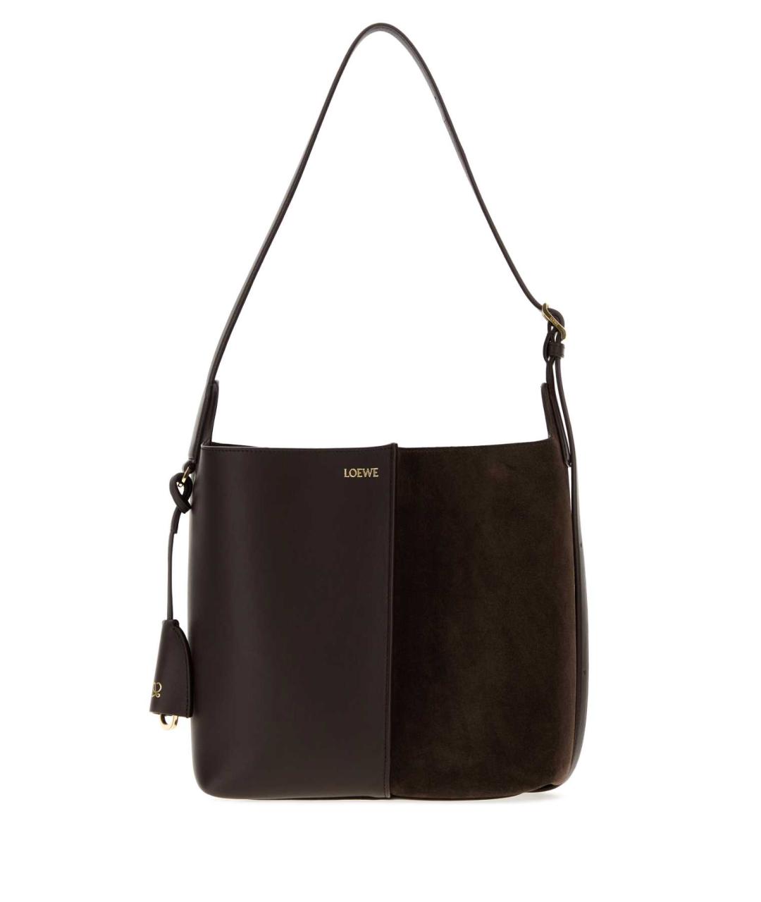 LOEWE Коричневая замшевая сумка через плечо, фото 3