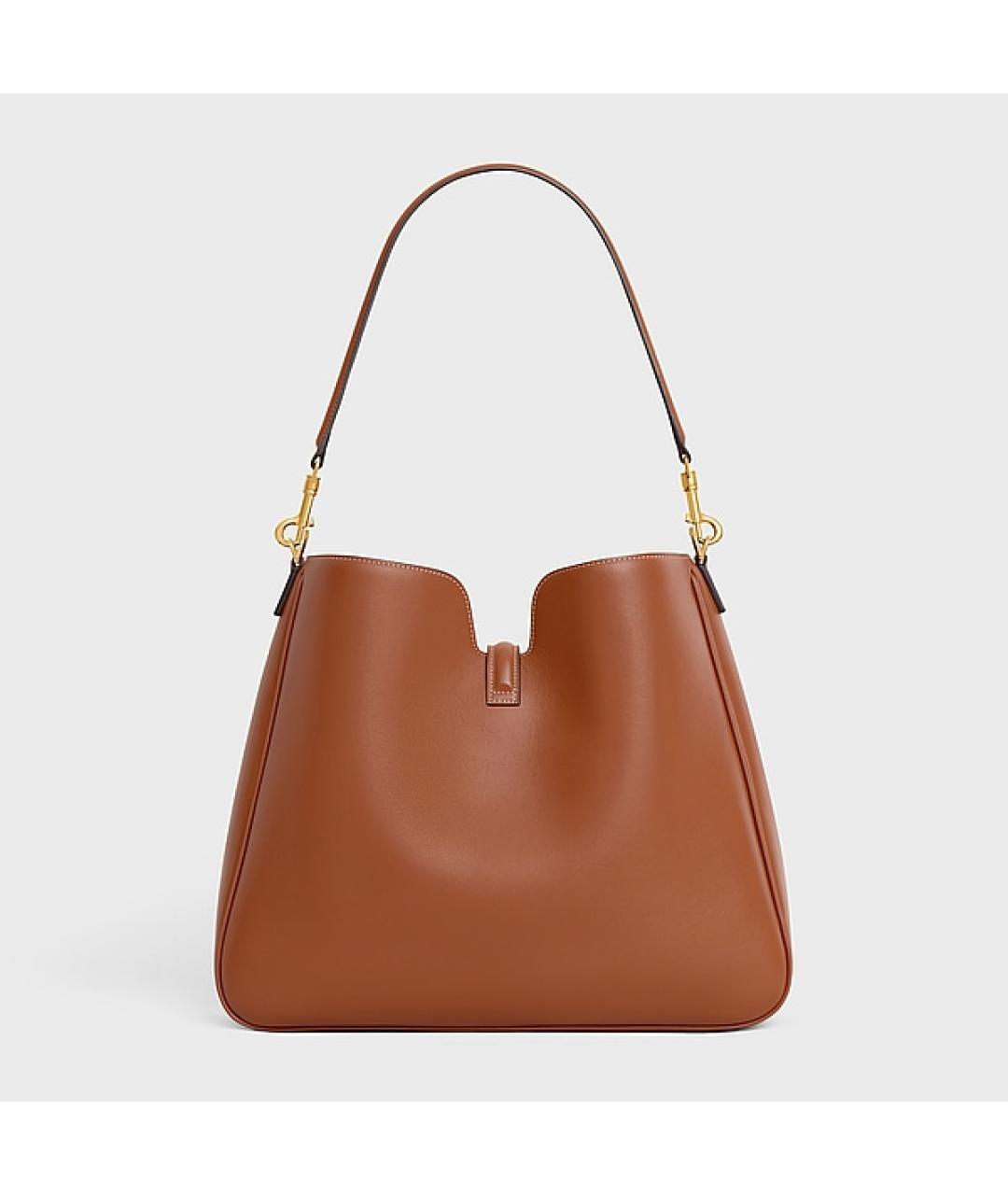 CELINE Коричневая кожаная сумка тоут, фото 3