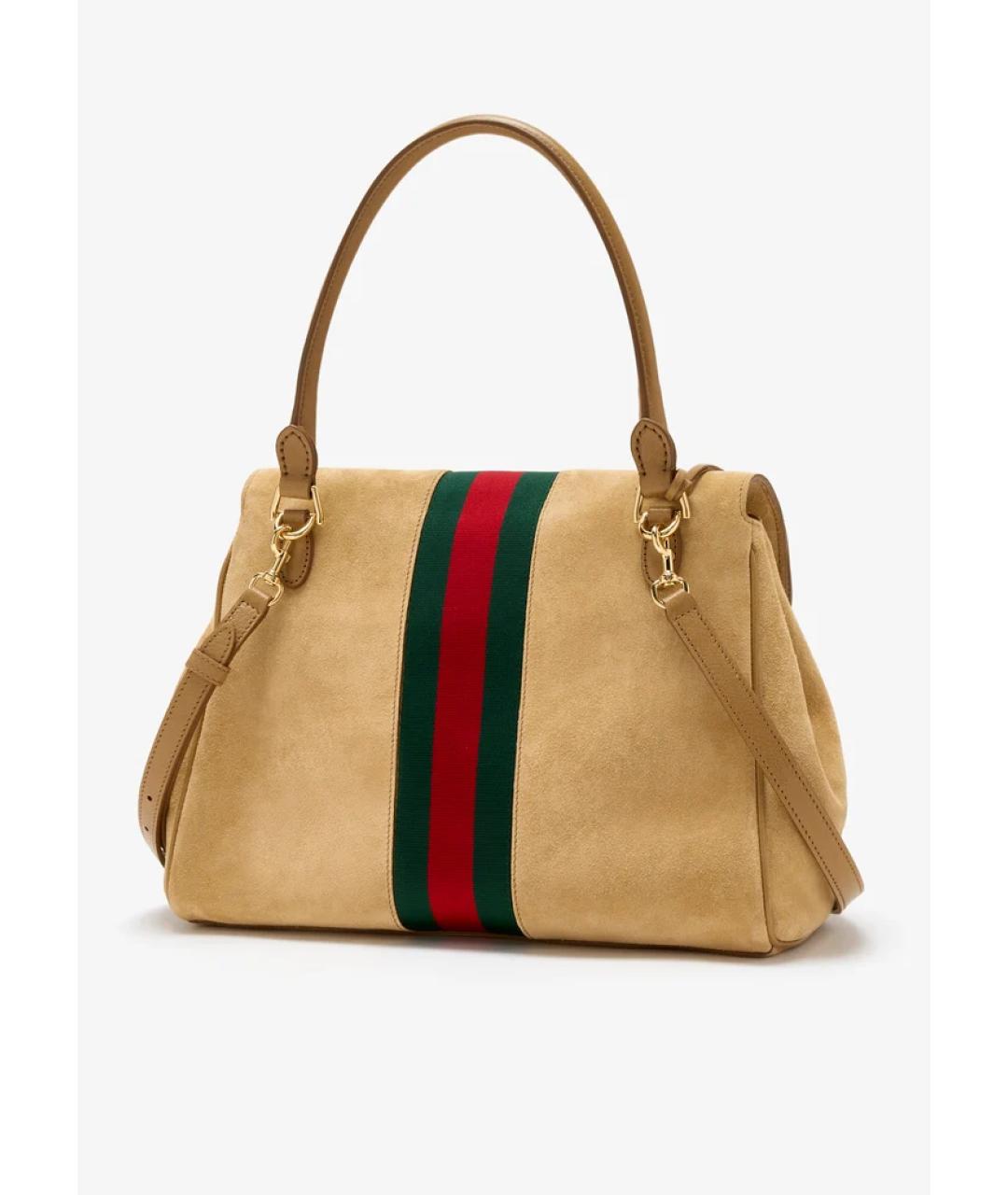 GUCCI Бежевая замшевая сумка через плечо, фото 3