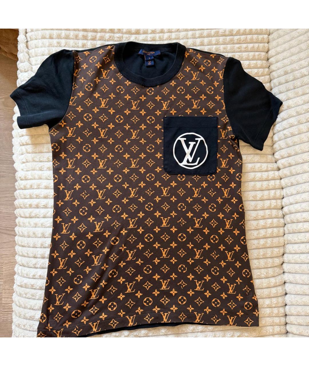 LOUIS VUITTON Черная хлопковая футболка, фото 5