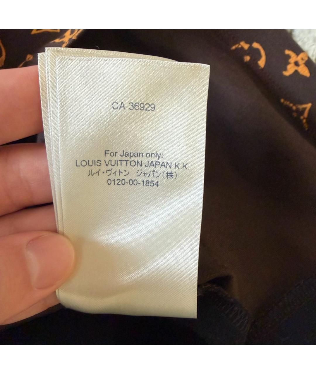 LOUIS VUITTON Черная хлопковая футболка, фото 4