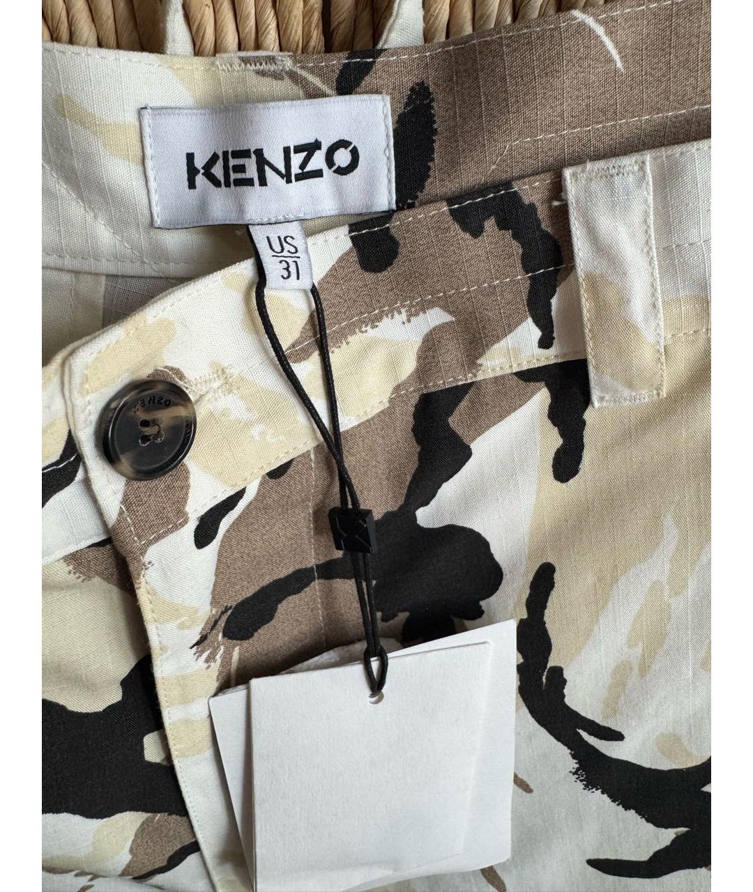 KENZO Хаки хлопковые шорты, фото 3
