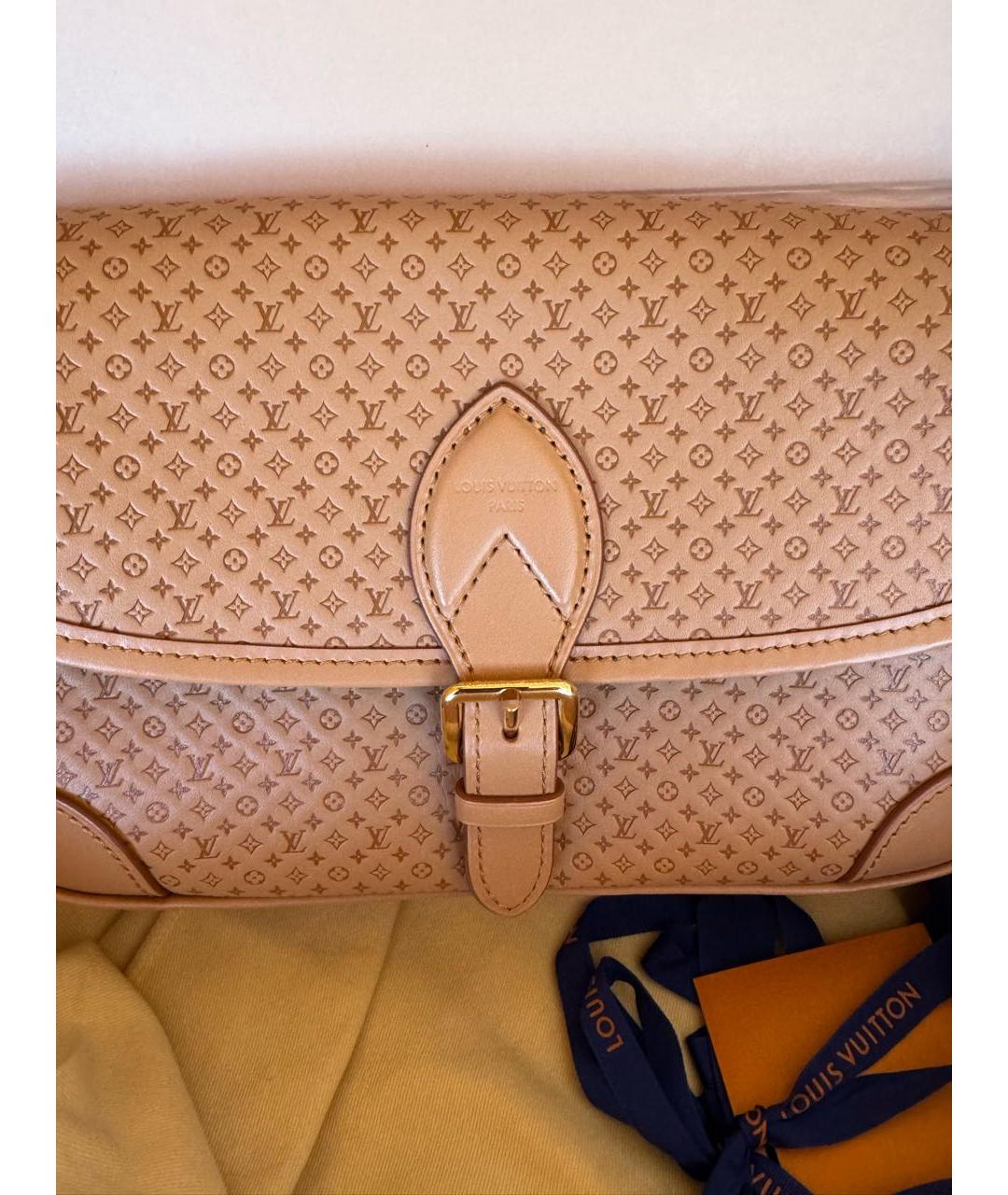 LOUIS VUITTON Коричневая кожаная сумка через плечо, фото 5