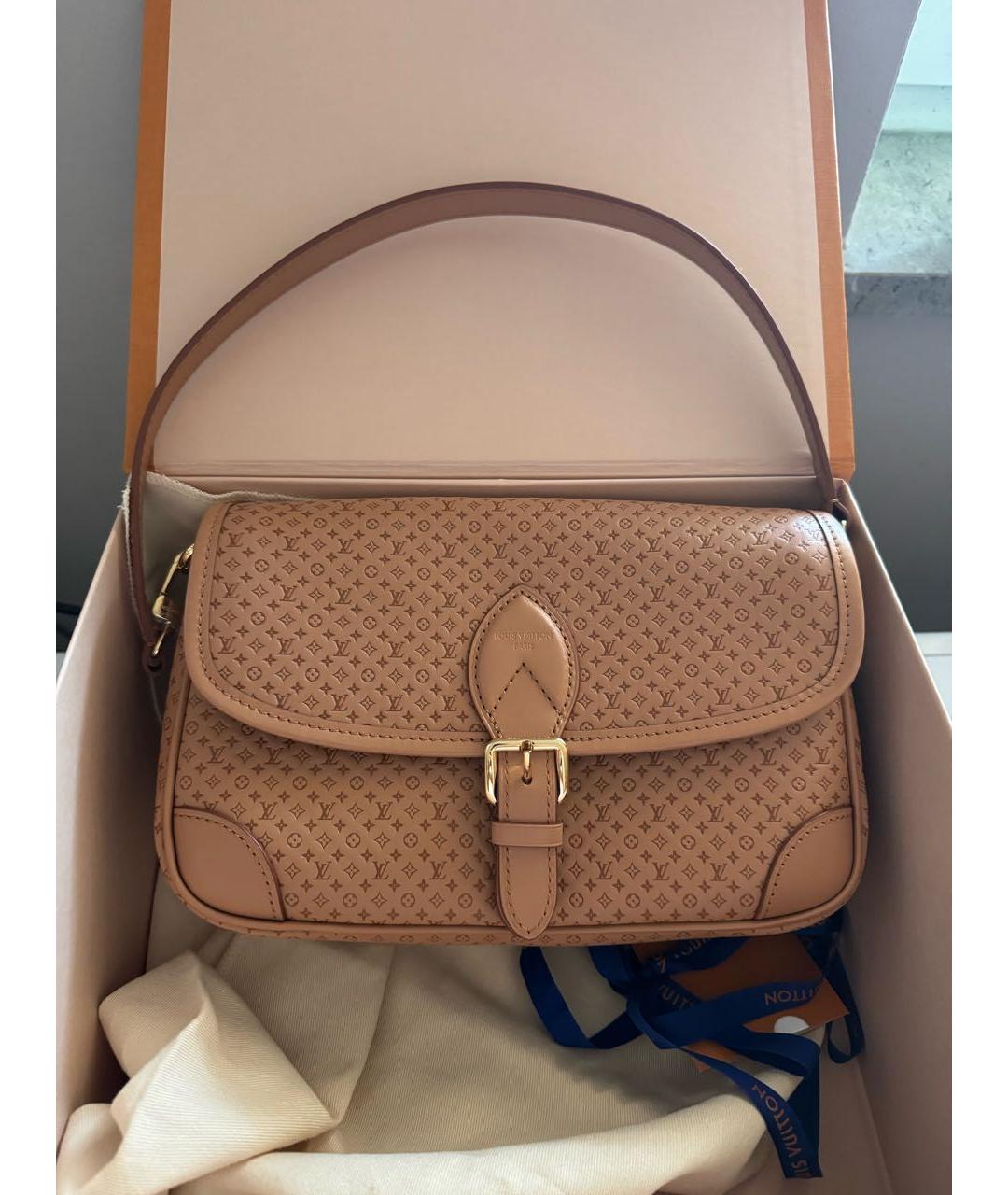 LOUIS VUITTON Коричневая кожаная сумка через плечо, фото 2