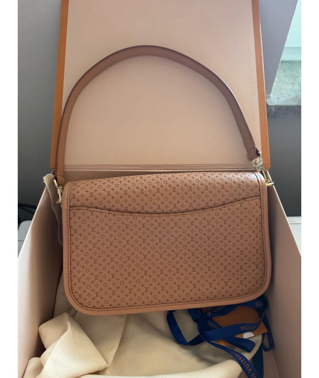 LOUIS VUITTON Коричневая кожаная сумка через плечо, фото 3
