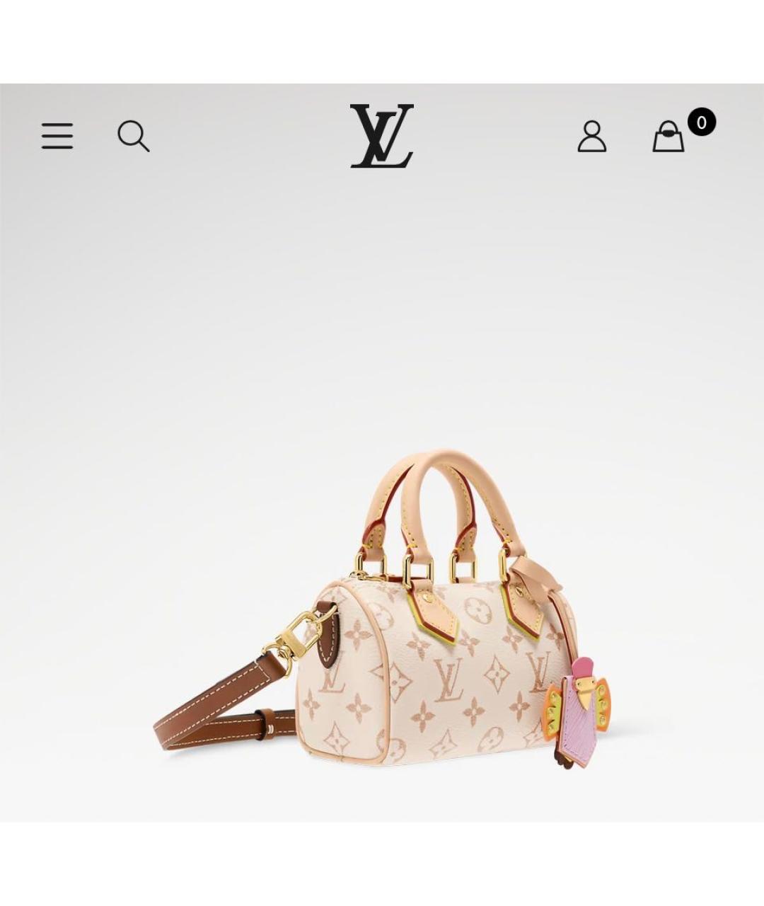 LOUIS VUITTON Бежевая канва сумка с короткими ручками, фото 9