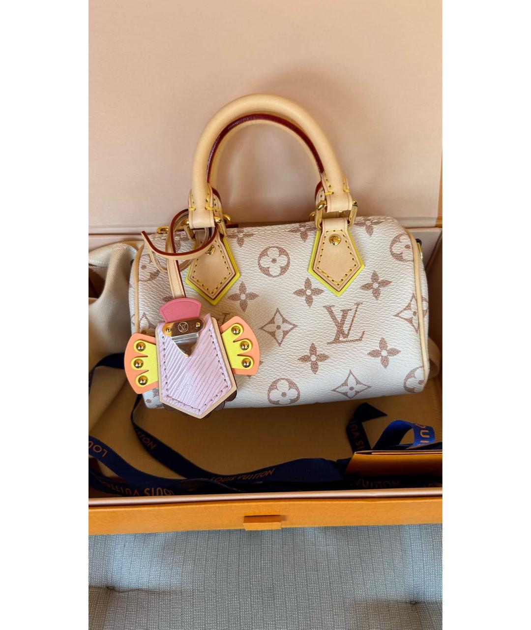 LOUIS VUITTON Бежевая канва сумка с короткими ручками, фото 2