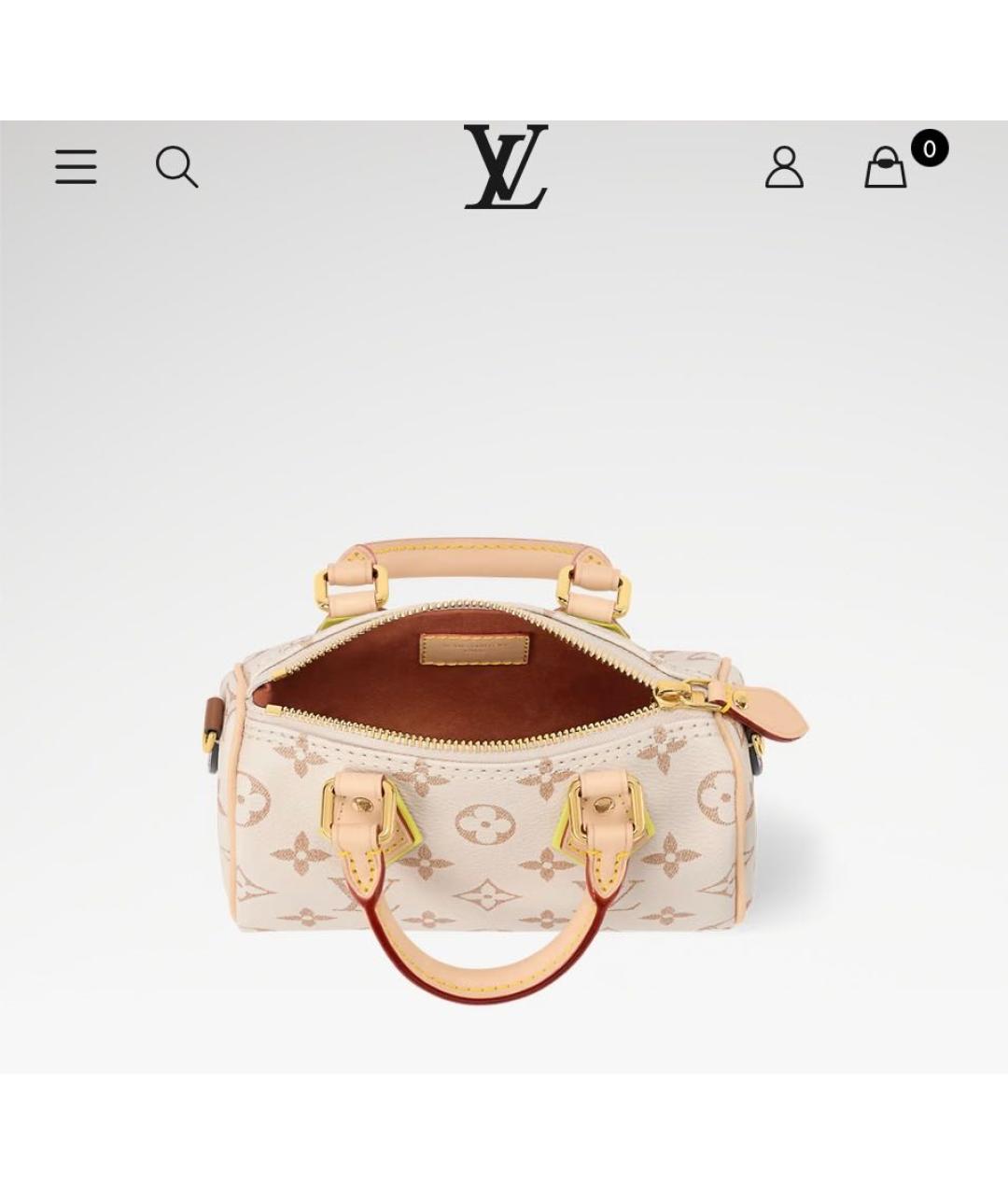 LOUIS VUITTON Бежевая канва сумка с короткими ручками, фото 8
