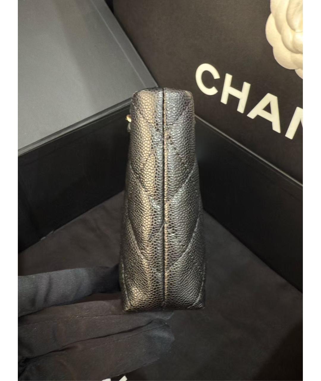 CHANEL Черная кожаная сумка тоут, фото 5