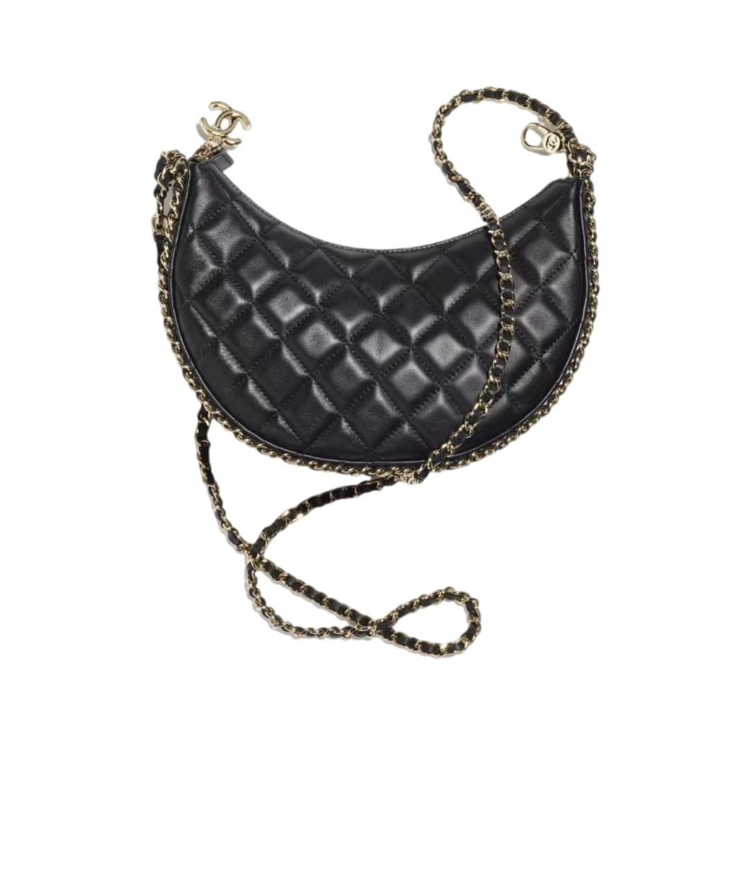 CHANEL Черная кожаная сумка через плечо, фото 4