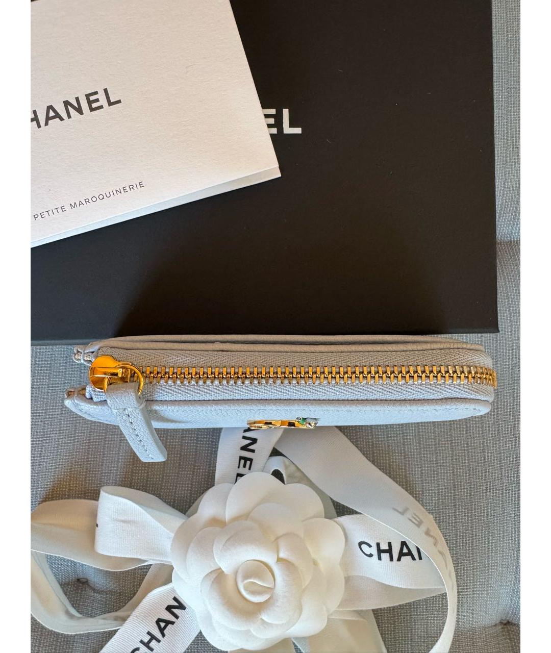 CHANEL Голубой кожаный кардхолдер, фото 4