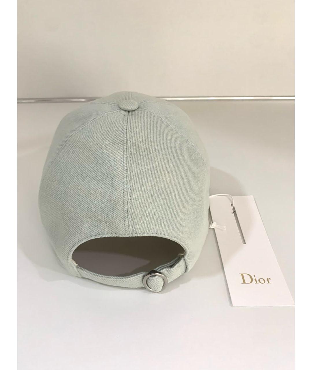CHRISTIAN DIOR Голубая хлопковая кепка, фото 7
