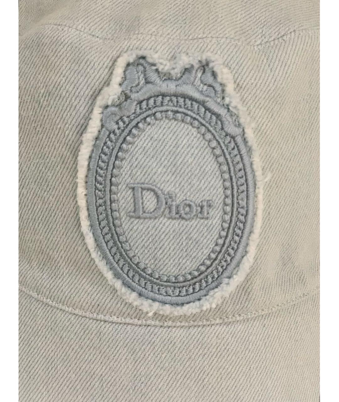 CHRISTIAN DIOR Голубая хлопковая панама, фото 4