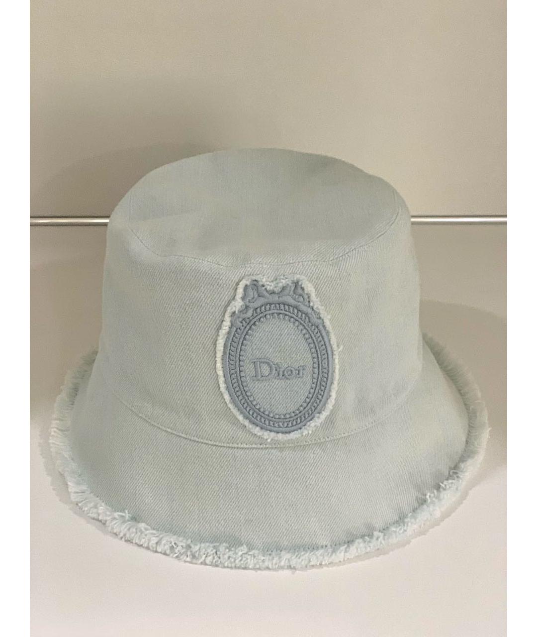 CHRISTIAN DIOR Голубая хлопковая панама, фото 8