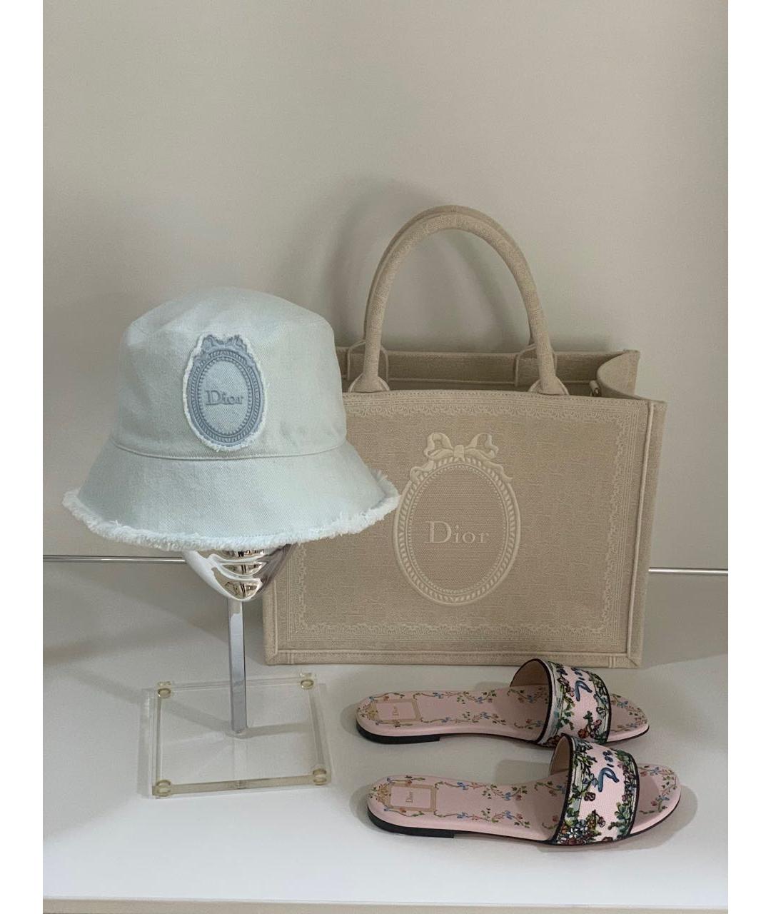 CHRISTIAN DIOR Голубая хлопковая панама, фото 7